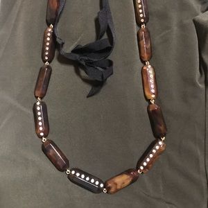 J crew retail tortoise and crystal necklace